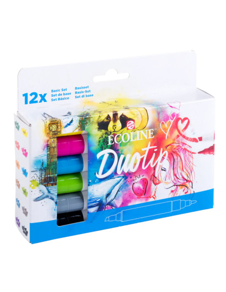 Set de 12 stylos - Ecoline Duotip