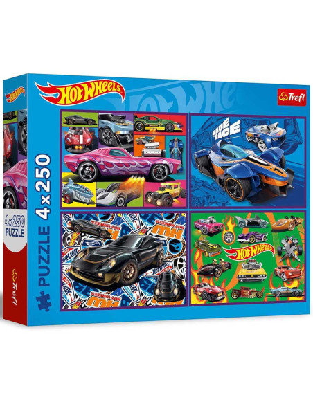 Puzzle Trefl Mattel Hot Wheels 4x250 pcs - Réf.13312