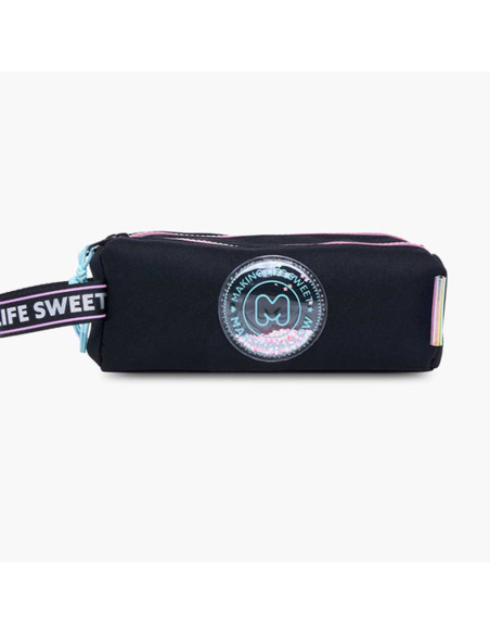 Trousse 2 compartiments, Stellar Black - Marshmallow