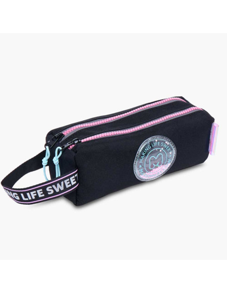 Trousse 2 compartiments, Stellar Black - Marshmallow
