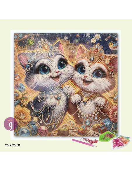 Tableau Strass à Diamanter Bright Full, 25×25 cm