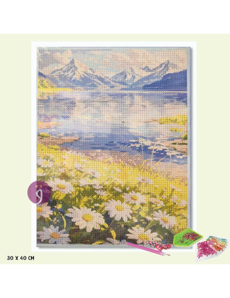 Tableau Strass à Diamanter Bright Full, 30×40 cm
