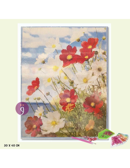 Tableau Strass à Diamanter Bright Full, 30×40 cm