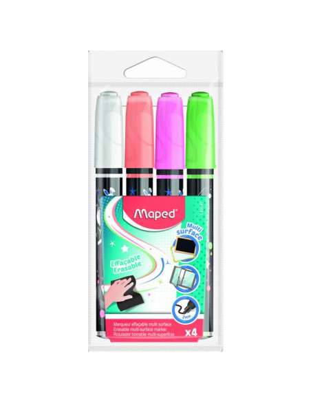 Lot de 4 Marqueurs Effaçables - Maped