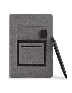 Notebook Gris avec Poche Frontale