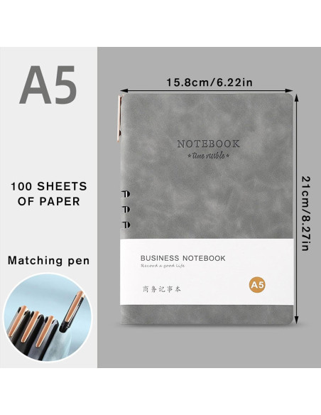 Notebook Business A5 Gris avec Stylo