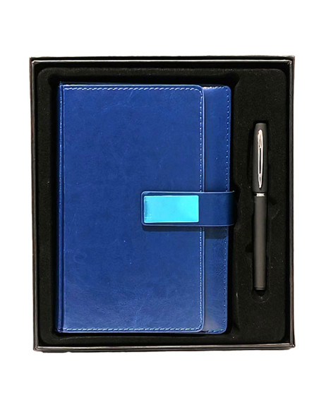 Coffret Notebook Bleu avec Stylo - Réf.2611-14
