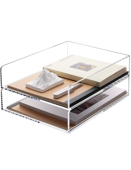 Bac à Courrier Double en Plexi Transparent