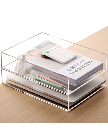 Bac à Courrier Double en Plexi Transparent