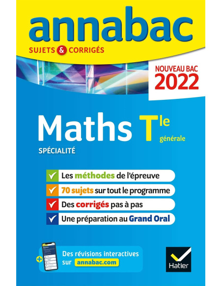 Annabac Maths 2022 Tle generale (specialite) - Hatier