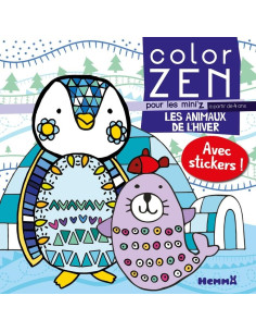 Color Zen pour les mini'z - Les animaux de l'hiver - Collectif