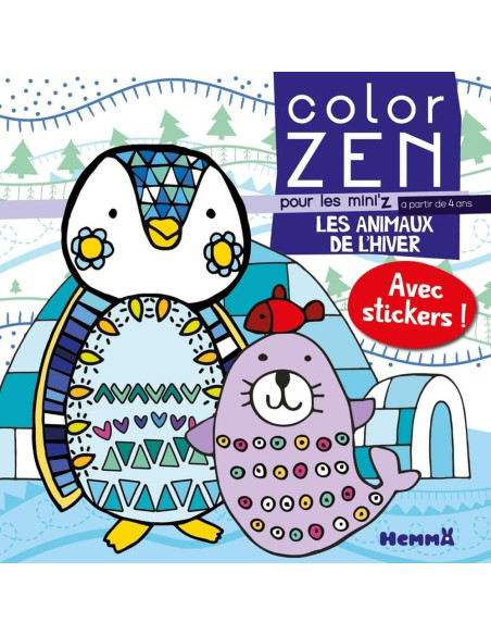 Color Zen pour les mini'z - Les animaux de l'hiver - Collectif