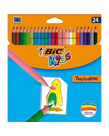 CRAYONS COUL BIC 24/18 KIDS TROPICOLORS