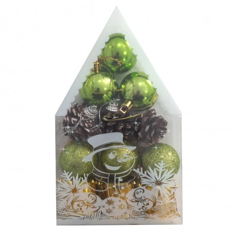 Boules de Décoration Noël PM Vert - 12pcs