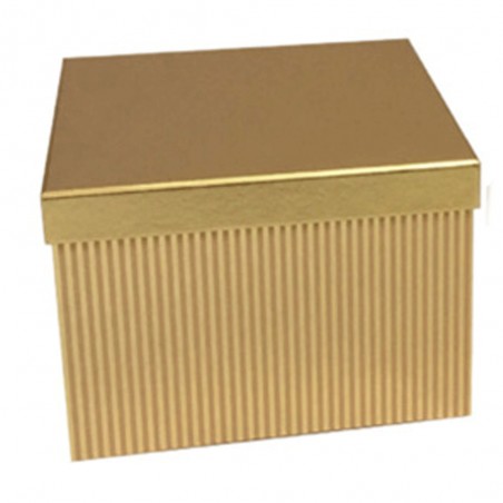 Boite Cadeau Carré Rayure Doré MM - Réf. 058161