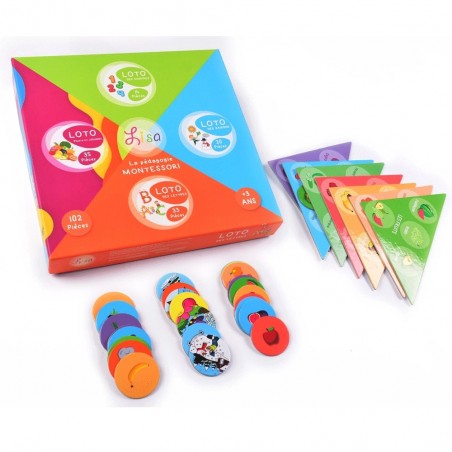 Grand Loto 4en1 Chiffres Lettres Saisons & Fruits Légumes - Lisa Toys