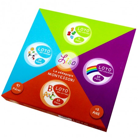 Grand Loto 4en1 Chiffres Lettres Couleurs & Saisons - Lisa Toys