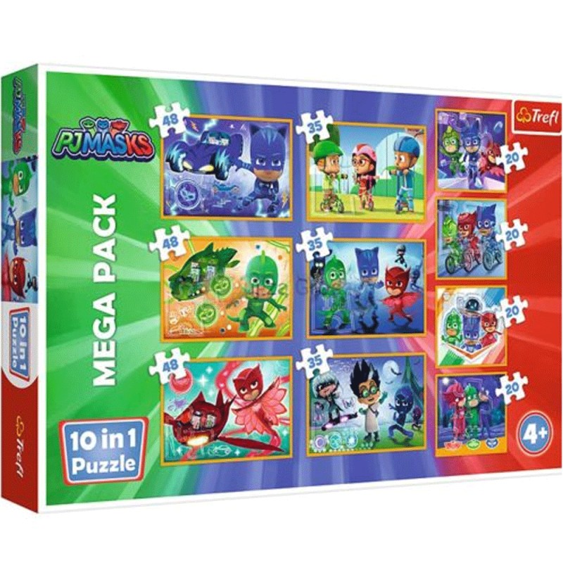 Puzzle PjMasks 10en1 MegaPack - Trefl