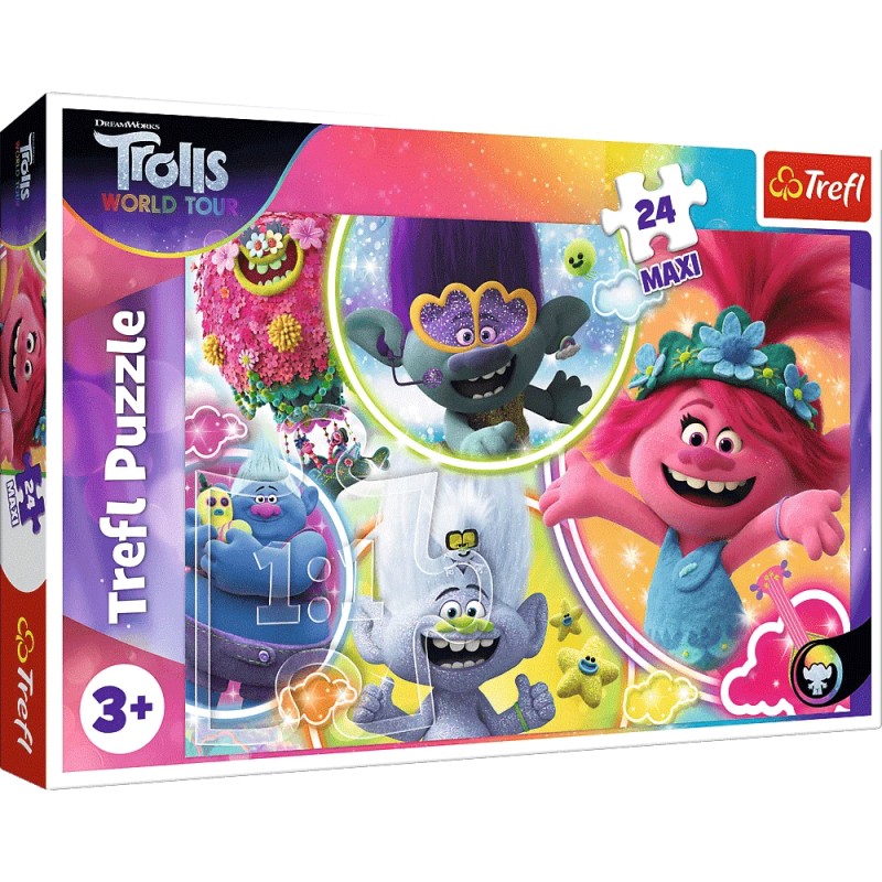 Puzzle Trolls le Tour du Monde 24pcs Maxi - Trefl