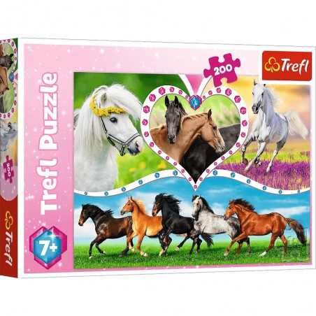 Puzzle 200 pcs, Chevaux - Trefl