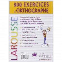 800 Exercices d'Orthographe - Spécial Junior - Larousse