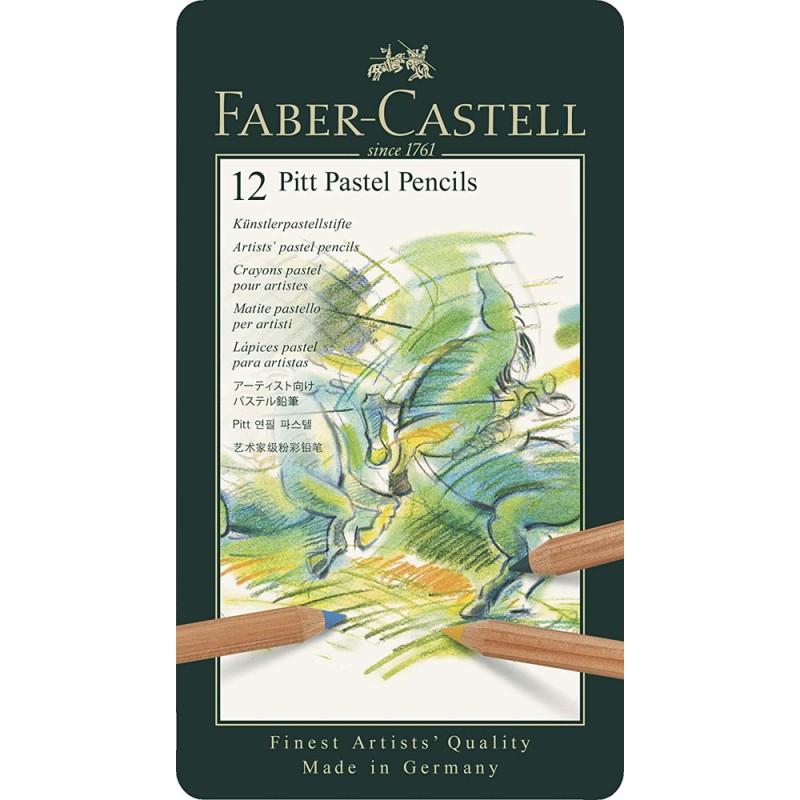 Crayon Pitt Pastel Boite Métal 12pcs - Faber-Castell