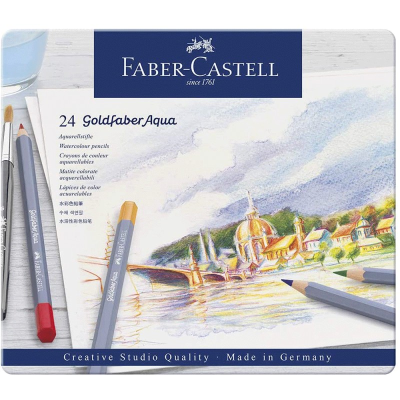 Crayon GoldFaber Aquarelle Boite Métal 24pcs - Faber-Castell