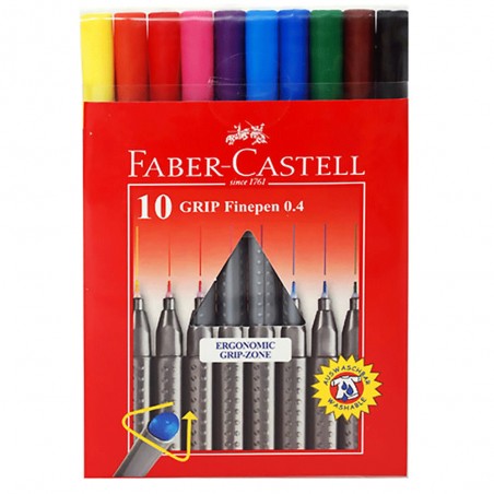 Feutre Grip FinePen 0.4, Etui 10pcs - Faber-Castell