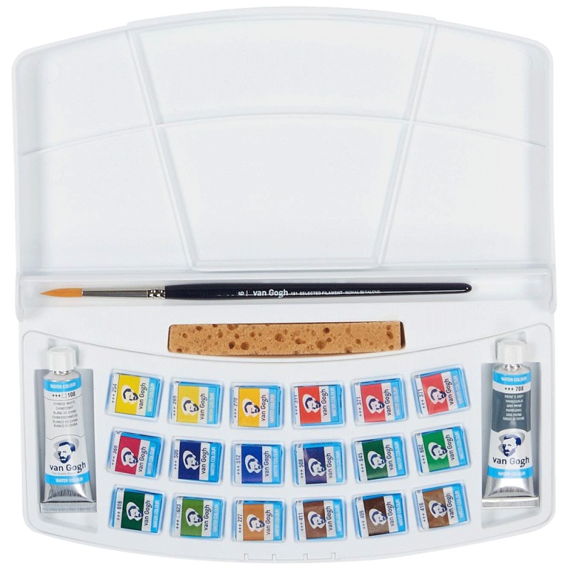 Set Aquarelle 18 Couleurs en Godets +2 Tubes - Van Gogh