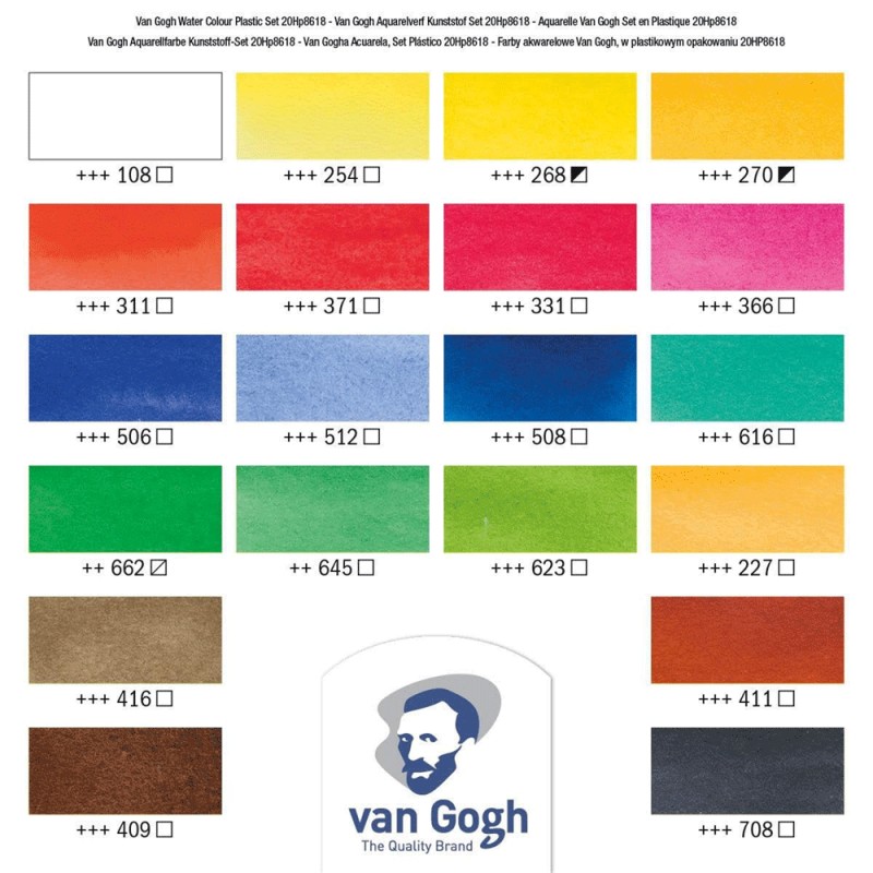 Set Aquarelle 18 Couleurs en Godets +2 Tubes - Van Gogh