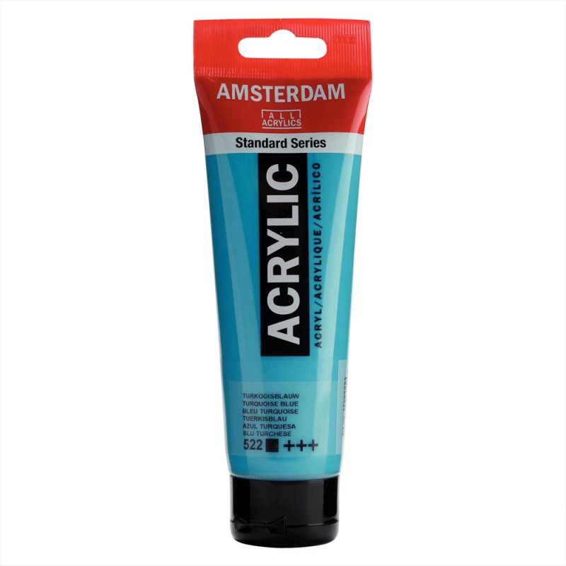 Tube Acrylique 120ml Bleu Turquoise 522 - Amsterdam