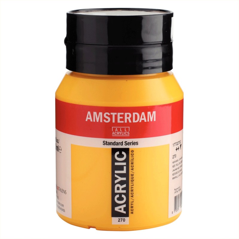 Pot Acrylique 500ml Jaune Azo Foncé 270 - Amsterdam