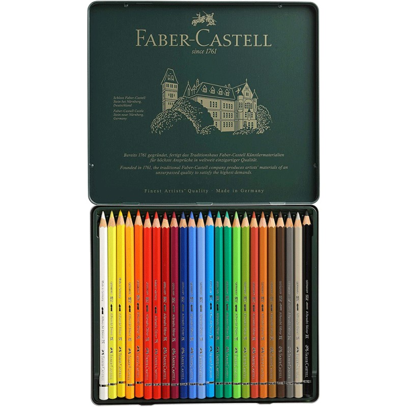 Crayons Aquarellable Albrecht Dürer, Boite Métal 24pcs - Faber Castell