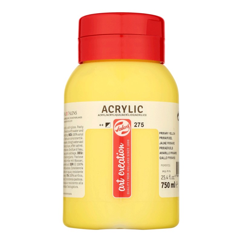 Acrylique Pot 750ml Jaune Primaire 275 - Art Creation