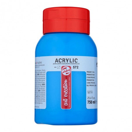 Acrylique Pot 750ml Cyan Primaire 572 - Art Creation