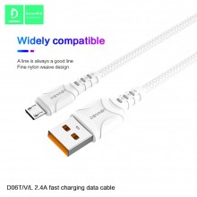 Cable Chargeur Android Denmen 2.4A - Réf.D06V 2