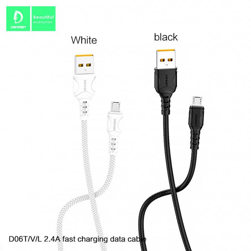 Cable Chargeur Android Denmen 2.4A - Réf.D06V