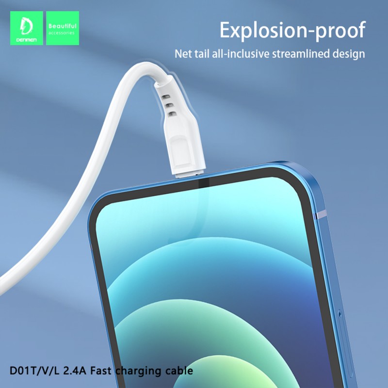 Cable Chargeur Android Denmen 2.4A - Réf.D01V