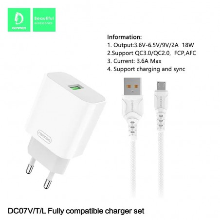 Chargeur Android Denmen 3.6A - Réf.DC07V