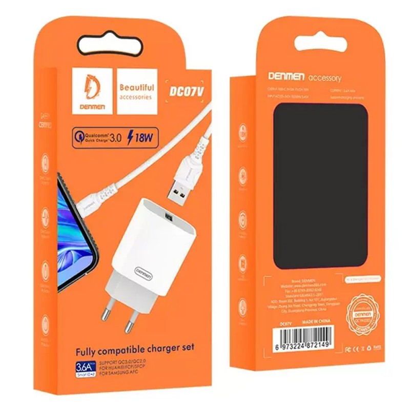 Chargeur Android Denmen 3.6A - Réf.DC07V