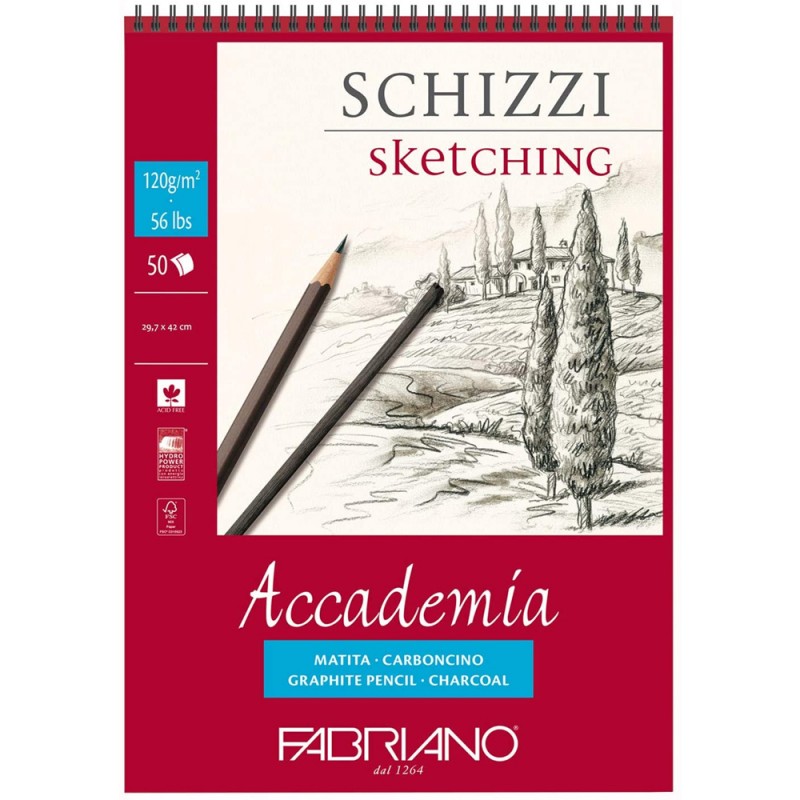 Bloc Spirale Croquis Sketching FABRIANO Accademia Charcoal A3 120g 50F