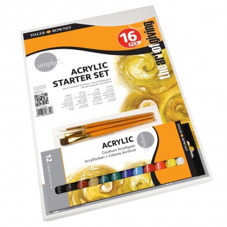 Set d'Initiation Acrylique 16pcs - Daler Rowney