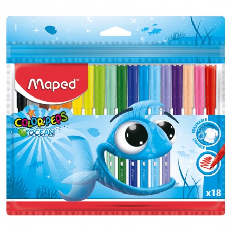 Feutres Lavables Color'Peps Ocean 18pcs - Maped