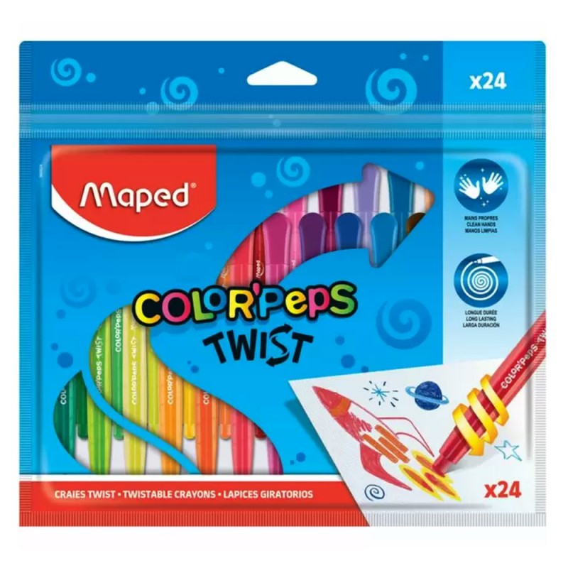 Crayons Cire Rétractables Color'Peps Twist 24pcs - Maped