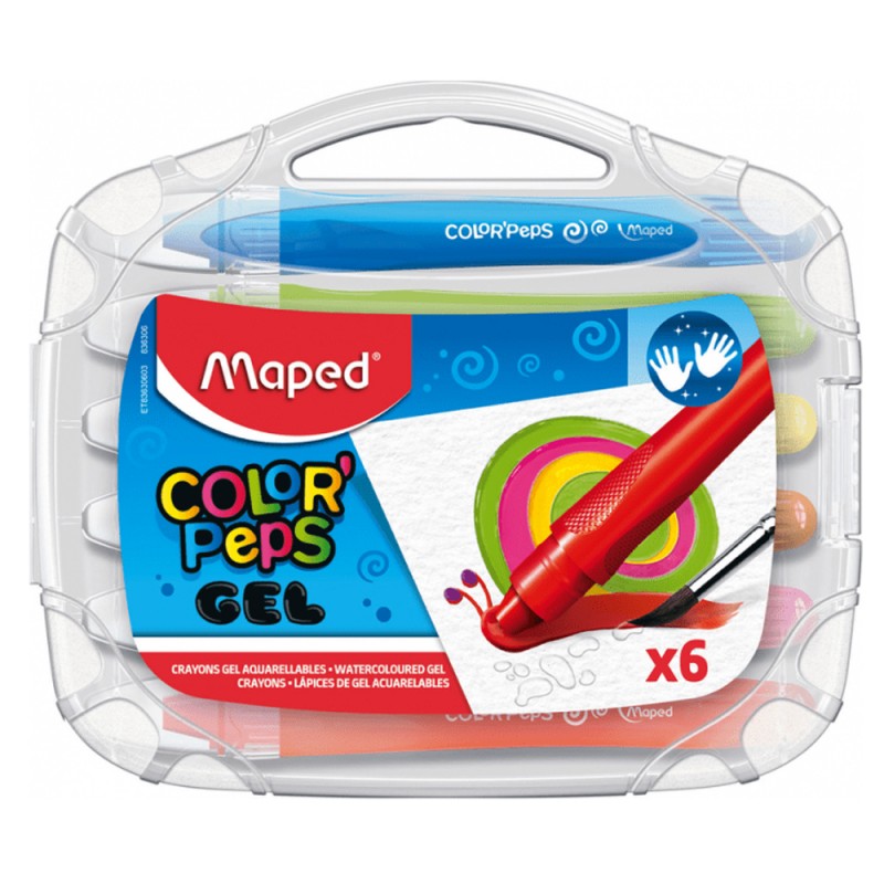 Boite 6 Crayons Gel Aquarellables, Color'Peps - Maped