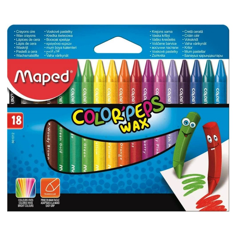 Crayons Cire Color'Peps Wax 18pcs - Maped