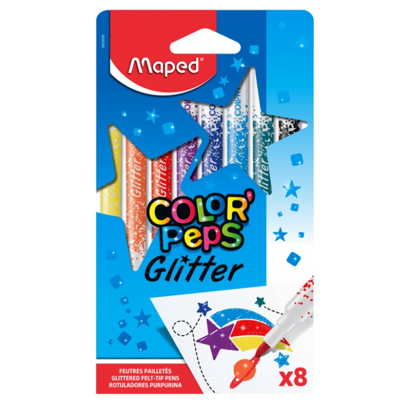 Feutres Pailletés Color'Peps Glitter 8pcs - Maped