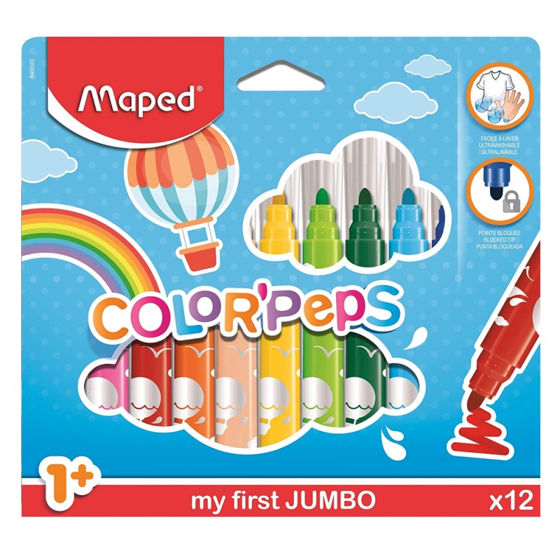 Feutres pour Bébé Color'Peps My First Jumbo 12pcs - Maped