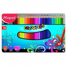 Crayons Couleurs Color'Peps Boite Métallique 36pcs - Maped