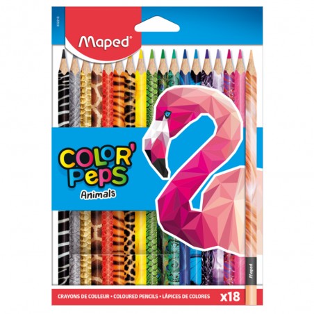 Crayons Couleurs Color'Peps Animals 18pcs - Maped